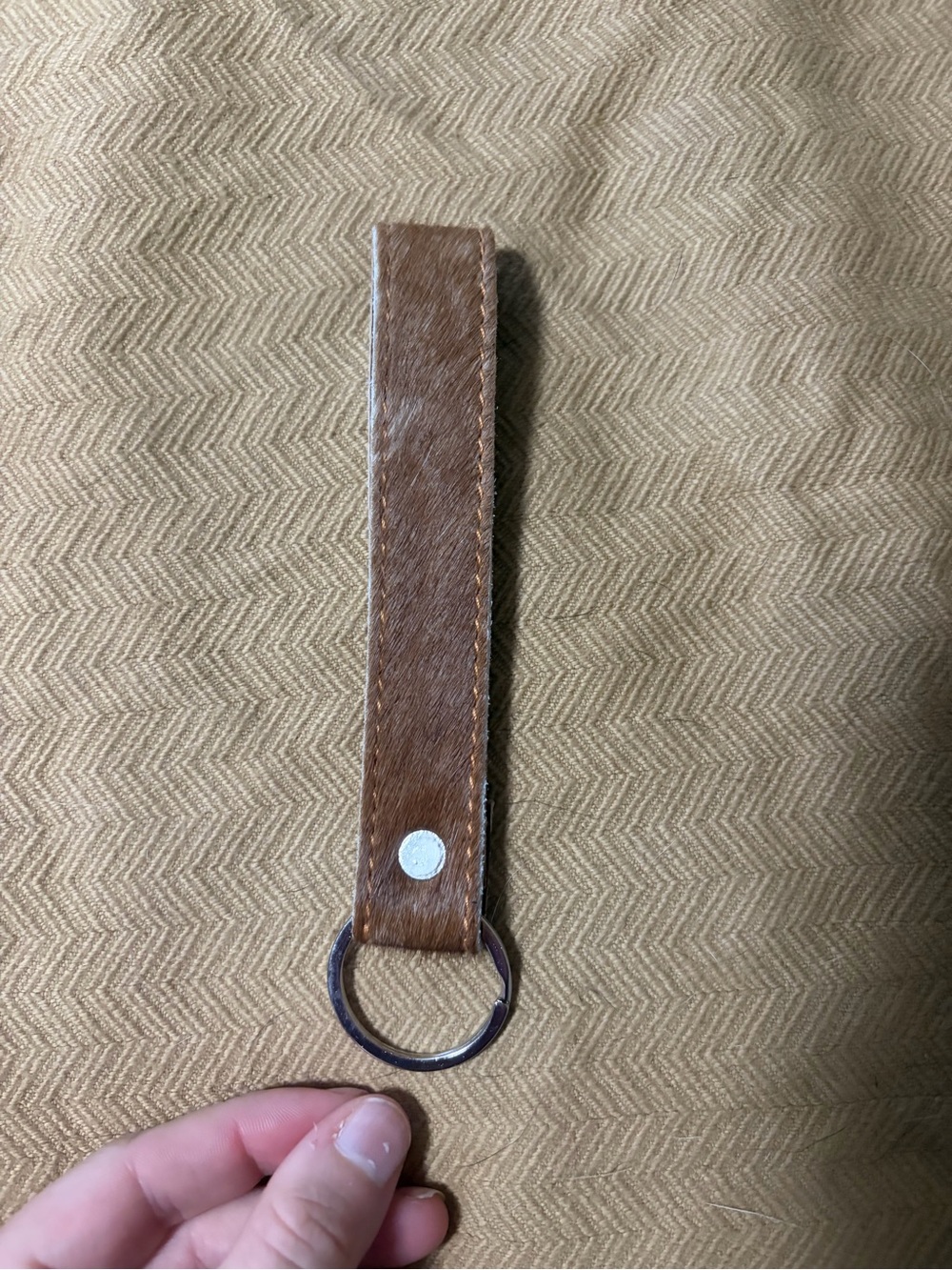 Brown Leather Loop Keyring